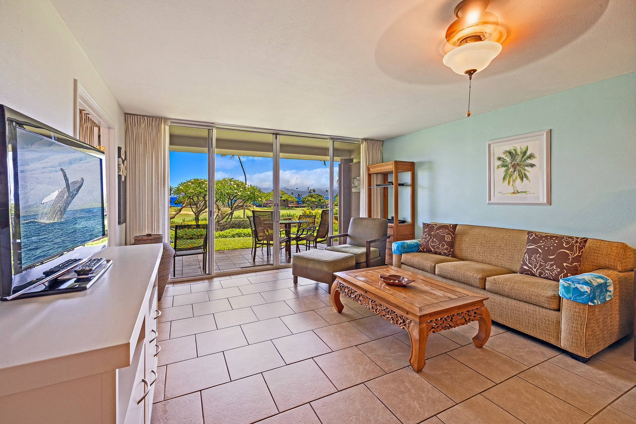 Maui Eldorado Condo Rentals K-112 Living Room